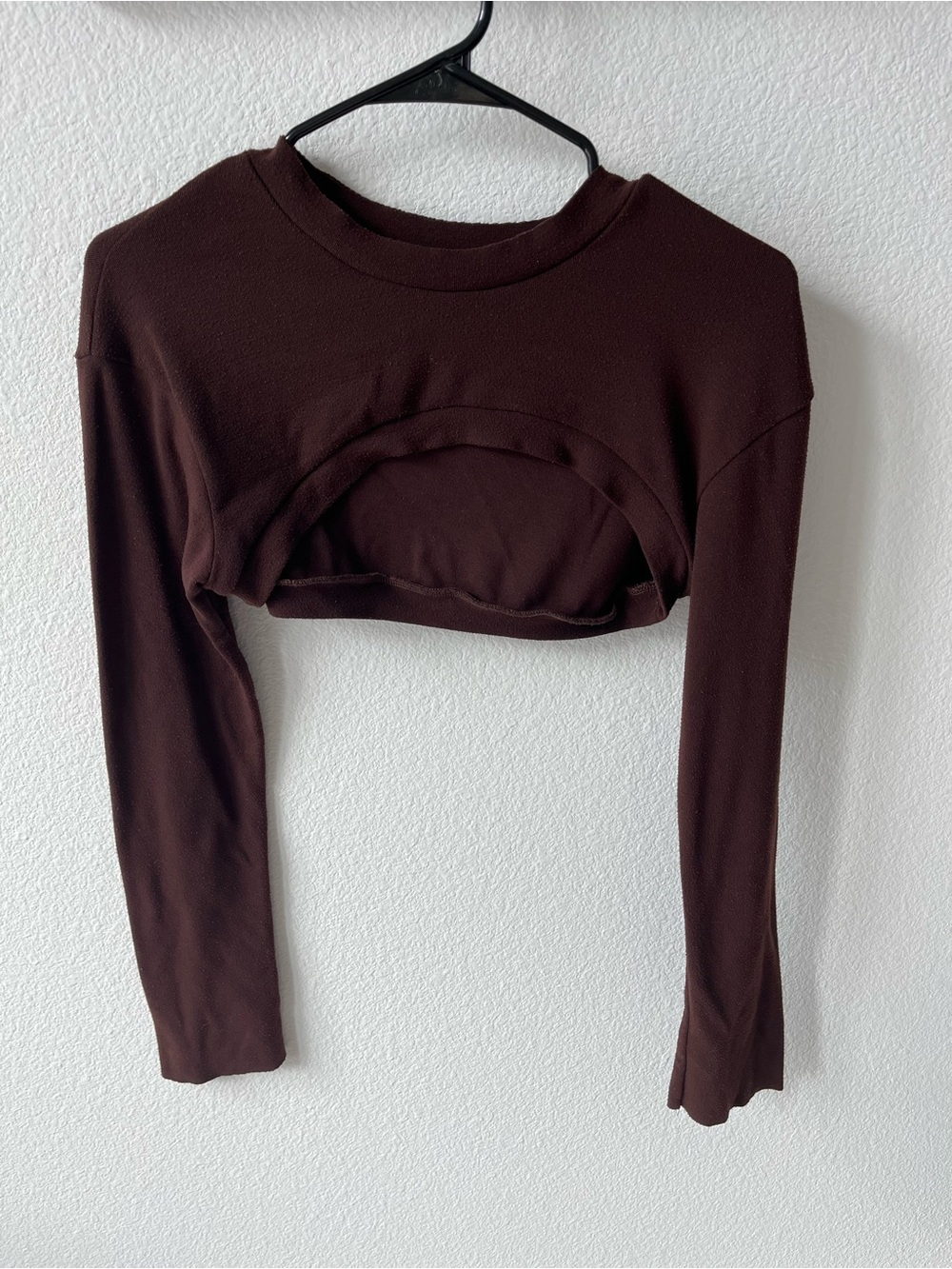 SHRUG - Roseblood [LIMITED EDITION] Cropped Long Sleeve Top, Burgundy Red Brown